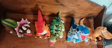 Set 5 peluche dinosauri vari 