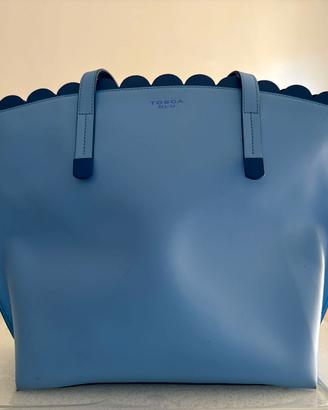 Borsa Tosca Blu in vera pelle blu – shopper grande