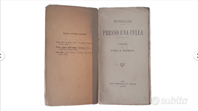 libro antico poesie barbieri vintage anni 800 1897