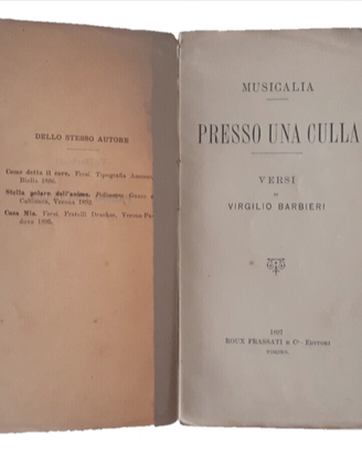libro antico poesie barbieri vintage anni 800 1897