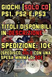Giochi Originali per PS1, PS2 e PS3 (SOLO CD)