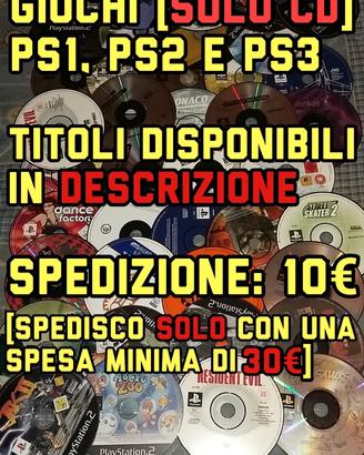 Giochi Originali per PS1, PS2 e PS3 (SOLO CD)
