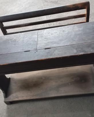 Banco da scuola in legno vintage del '800
