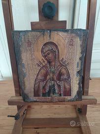 Icona Vergine dei Sette Dolori su tavola antica