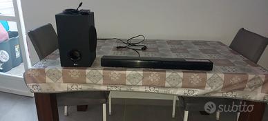 Soundbar e subwoofer LG