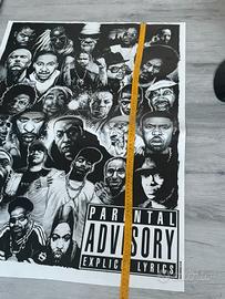 Poster XXL Hip Hop 85x60cm Parental Advisory Legge