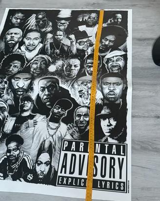 Poster XXL Hip Hop 85x60cm Parental Advisory Legge