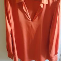 Camicia da donna con maniche lunghe arancione 