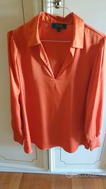 Camicia da donna con maniche lunghe arancione 