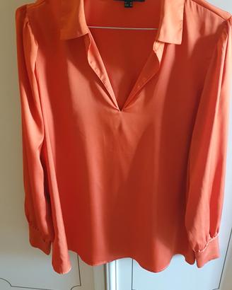 Camicia da donna con maniche lunghe arancione 