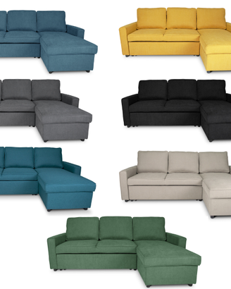 Divano letto angolare con contenitore mod. Kennedy