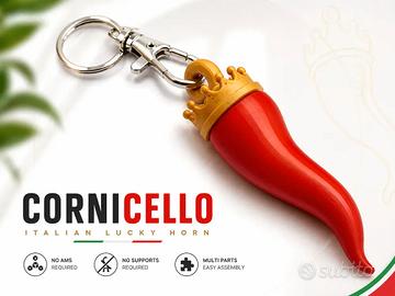Cornicello / Corno Portafortuna Stampato in 3D (Co