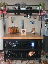 Isola cucina / Mobile bar industriale legno 