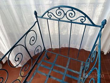 Lettino in ferro battuto con materasso ortopedico