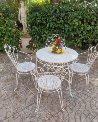 Set da giardino in ferro pieno battuto