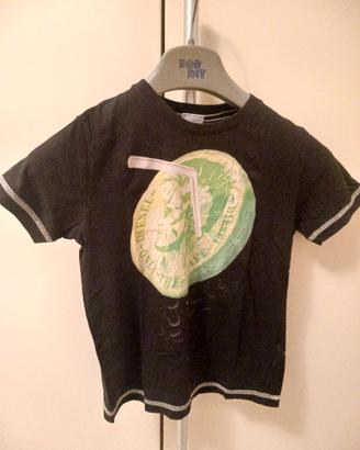 T.Shirt nera con stampa Diesel anni 6