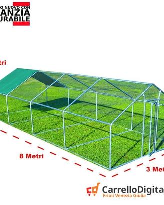 Recinto per Galline 3x8m x 2mH-24mq - Verde