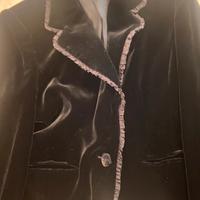 Blazer velluto nero con ruches Blunauta M