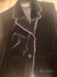 Giacca corta velluto nero con ruches Blunauta M