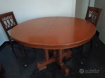 TAVOLO I LEGNO ROTONDO DIAMETRO 118 ALLUNGABILE 