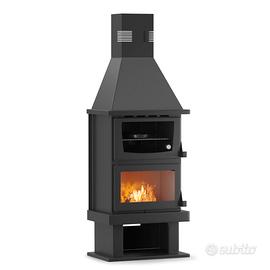 Camino Stufa Verticale a Legna con Forno – 20 kW