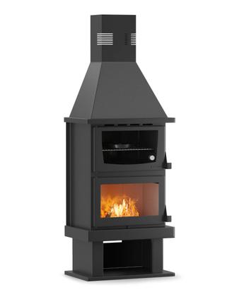 Camino Stufa Verticale a Legna con Forno – 20 kW