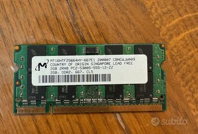 Ram DDR2 2 GB per Laptop
