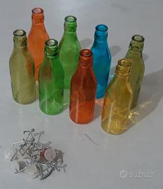 N.8 Bottigliette colorate per arredo 