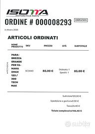 parabrezza scooter x max tech