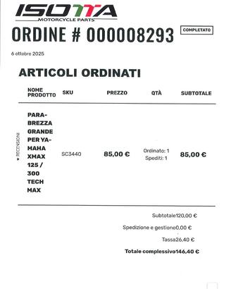 parabrezza scooter x max tech