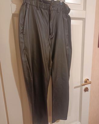 pantaloni ecopelle neri