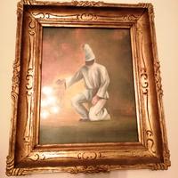 3 quadri pittura pulcinella ecc