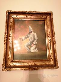 3 quadri pittura pulcinella ecc