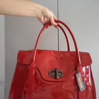 borsa in ecopelle lucida rossa, Giannotti 