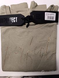 Felpa donna leggera Imperfect colore verde salvia