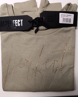 Felpa donna leggera Imperfect colore verde salvia