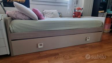 Letto singolo con secondo letto a scomparsa