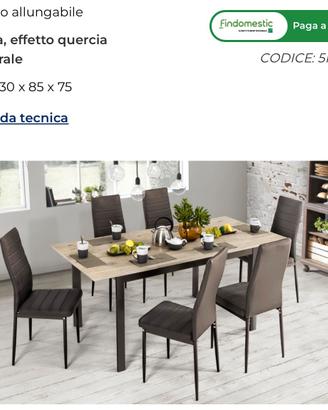 Tavolo allungabile