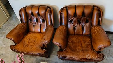 POLTRONE IN PELLE ANNI 80.