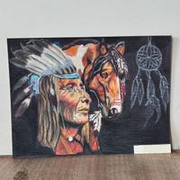 Ritratto indiano d'America 23×17 cm