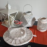 lanterna, porta fiori, vassoio  e porta candele 