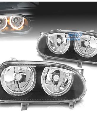 FARI VOLKSWAGEN VW GOLF 3 ANGEL EYES FONDO NERO H7
