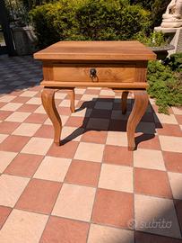 comodino in legno di teak con 1 cassetto 