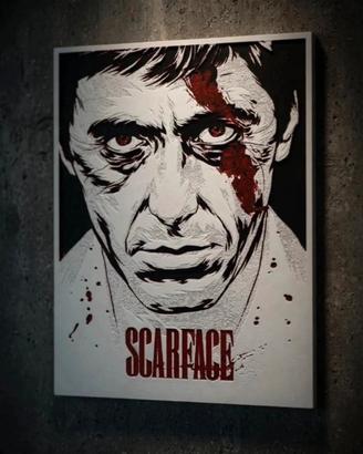 Quadro Scarface Al Pacino - Stampa 3D in Rilievo