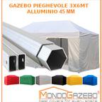 Gazebo 6x3 pieghevole alu45 professionale fiera 