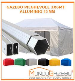 Gazebo 6x3 pieghevole alu45 professionale fiera 