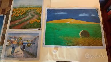 Tris di Dipinti su Tela