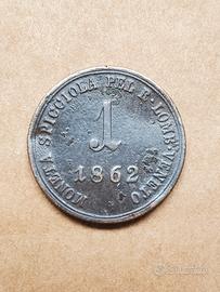 1 soldo 1862 Vienna Regno Lombardo Veneto