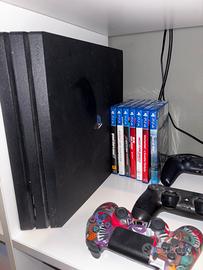 ps4 pro, due controller e sette giochi