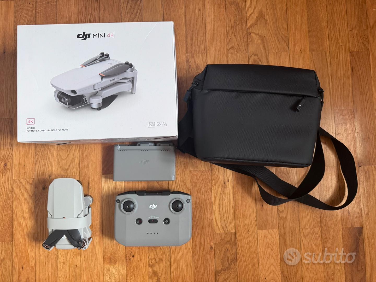 DJI Mini 4K, drone per adulti, fotocamera 4K HD, meno di 249 g, stabilizzatore 3 assi, trasmissione video 10 km, return automatico, resistenza al vento, 31 min di volo, C0, volo